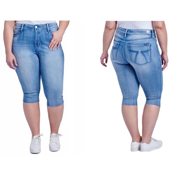 Seven7 Jeans High Rise Breezy Crop Plus Size 14 - Picture 1 of 11